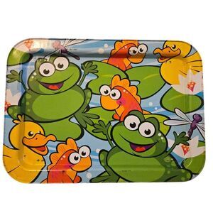 Kids Lap Tray Cartoon Tin Medal Child's Frog Fish Duck